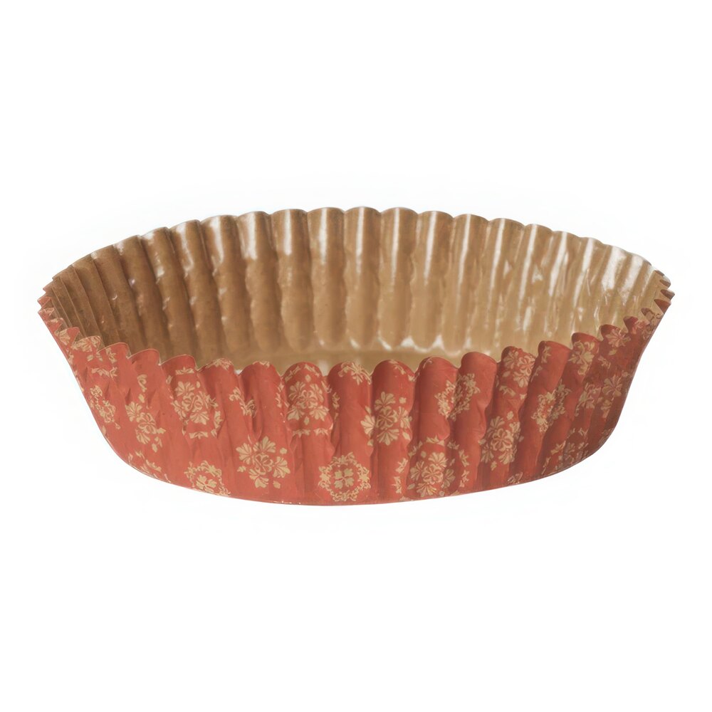 Welcome Home Brands 3 7/8" x 1 3/16" Red Damask Paper Baking Cup - 1,500/Case