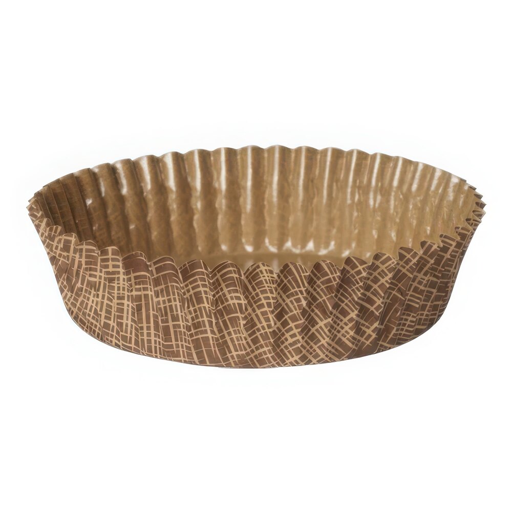 Welcome Home Brands 3 7/8" x 1 3/16" Brown Tweed Paper Baking Cup - 1,500/Case