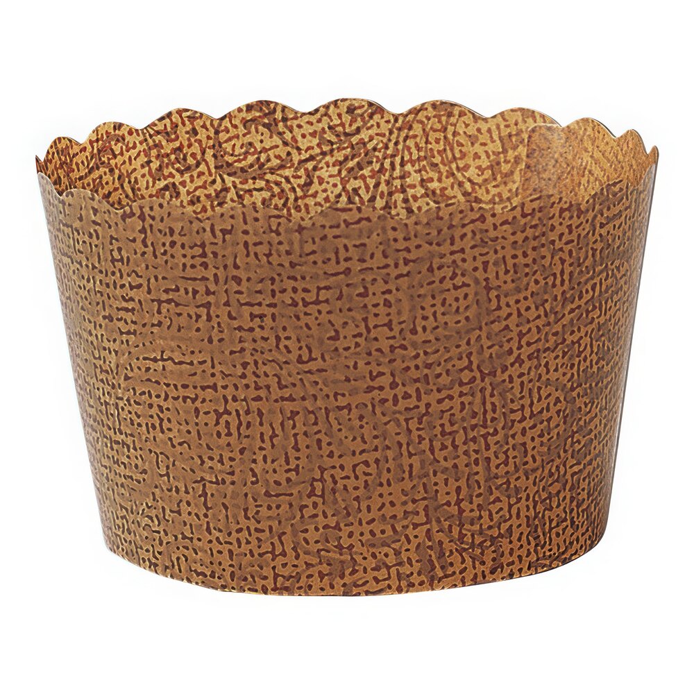 Welcome Home Brands 2 5/8" x 2" Brown Antique Scalloped Baking Cup - 500/Case