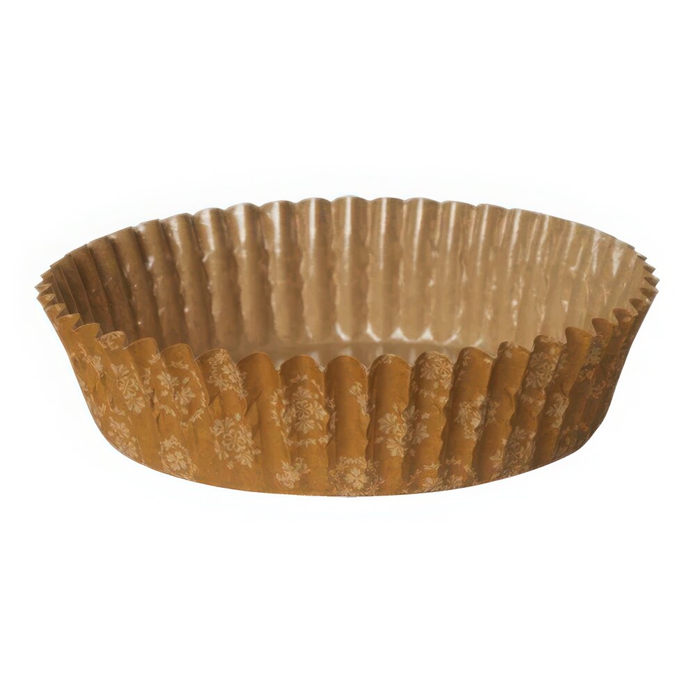 Welcome Home Brands 3 7/8" x 1 3/16" Yellow Damask Paper Baking Cup - 1,500/Case