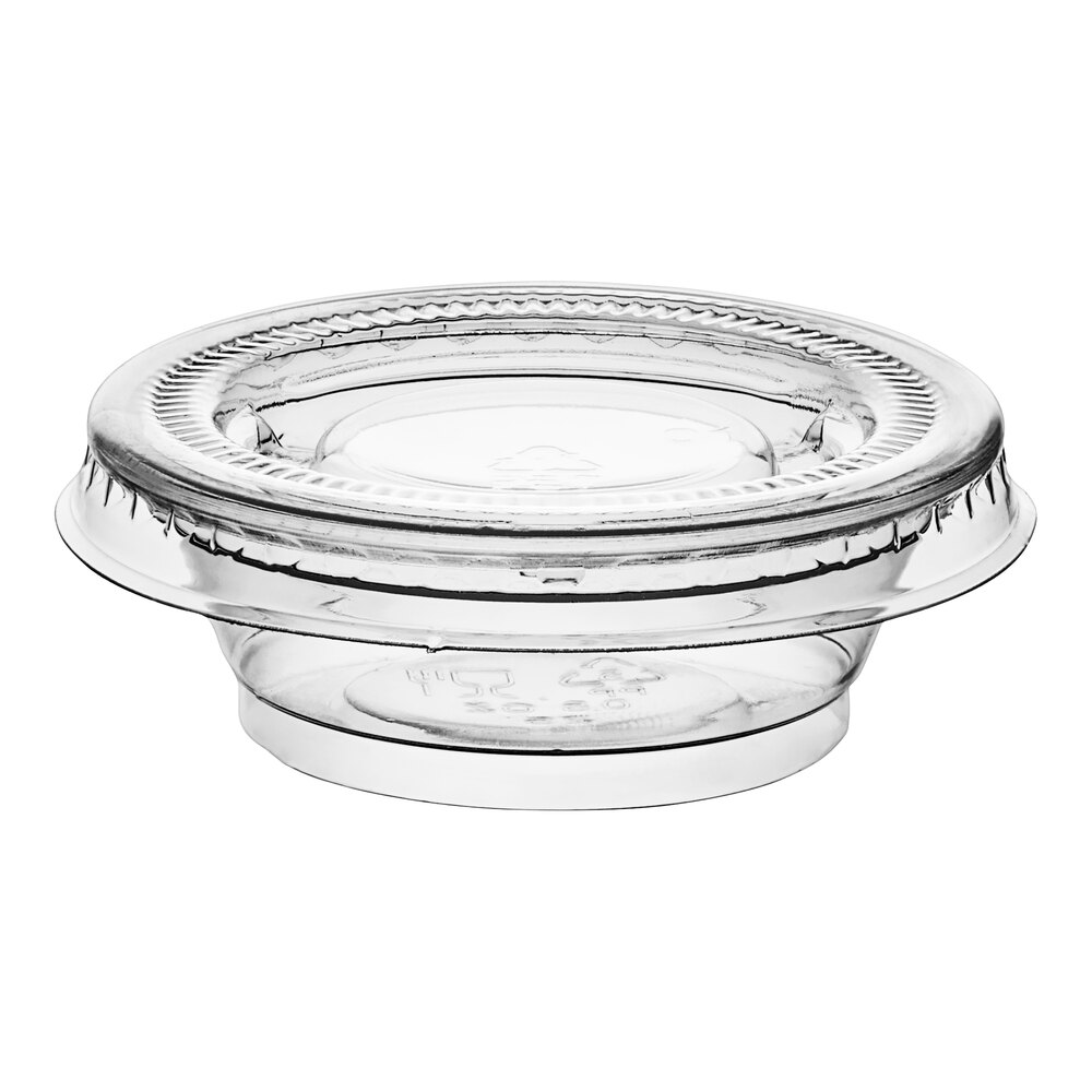 Choice 0.5 oz. Clear Plastic Souffle Cup / Portion Cup with PET Plastic Lid - 100/Case