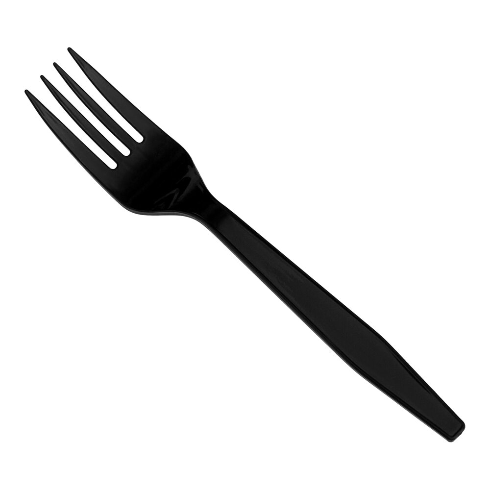 Choice Black Heavy Weight Polypropylene Plastic Fork - 100/Pack