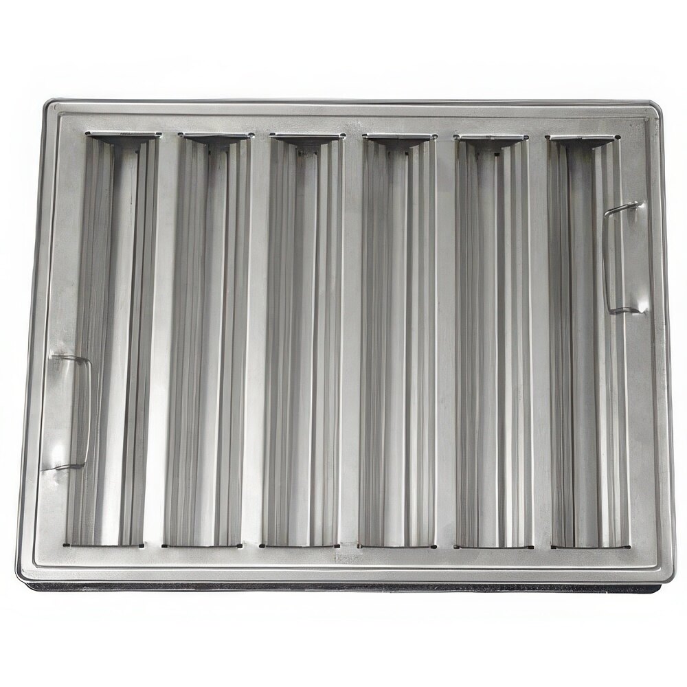 AllPoints 261776 20"(H) x 25"(W) x 2"(T) Stainless Steel Hood Filter - Ridged Baffles