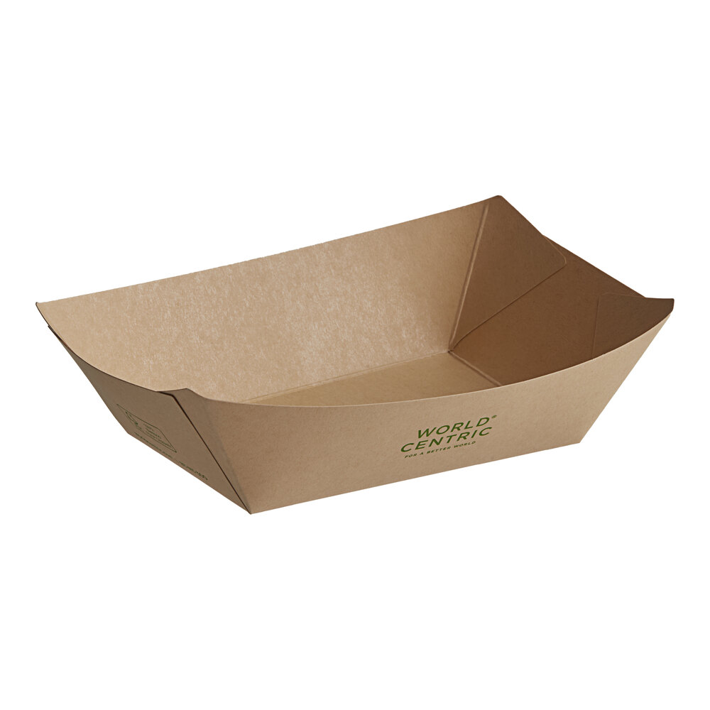 World Centric NoTree #300 3 lb. Compostable Food Tray - 500/Case