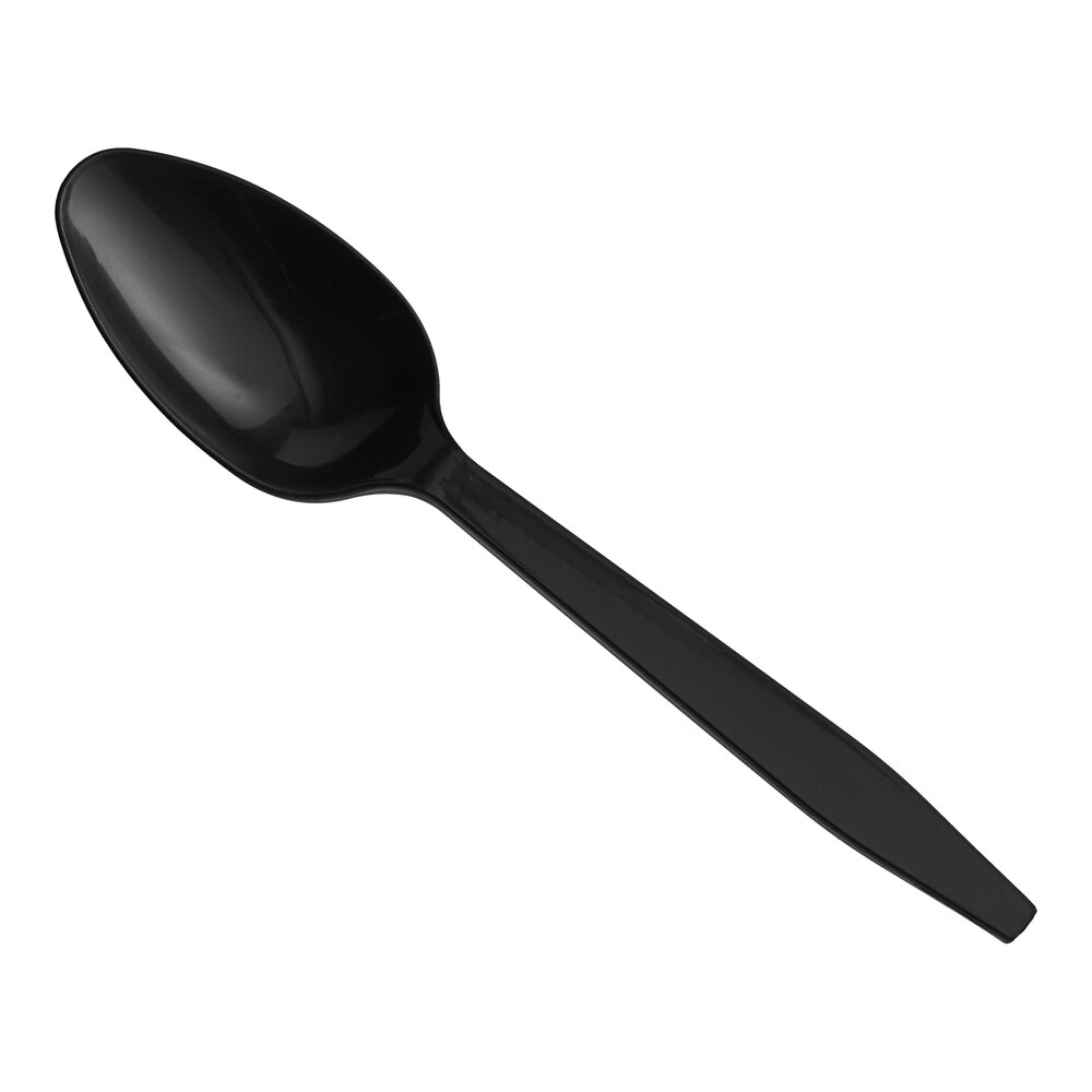 Choice Black Heavy Weight Polypropylene Plastic Teaspoon - 1,000/Case