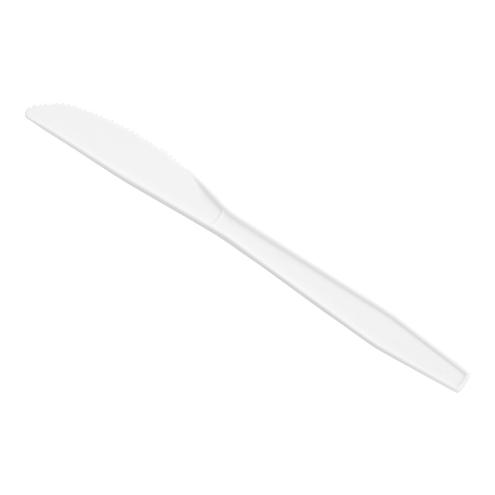 Choice White Heavy Weight Polypropylene Plastic Knife - 1,000/Case