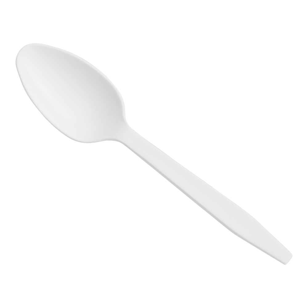 Choice White Heavy Weight Polypropylene Plastic Teaspoon - 1,000/Case