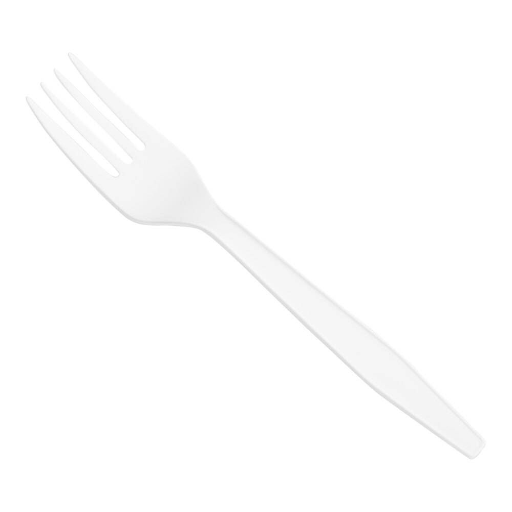 Choice White Heavy Weight Polypropylene Plastic Fork - 100/Pack