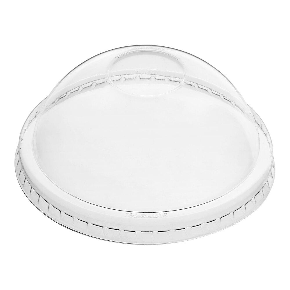 Choice 16 oz. Clear Round Dome Frozen Yogurt Lid with No Hole - 50/Pack