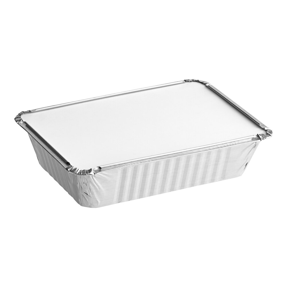 Western Plastics 2.25 lb. Oblong Foil Take-Out Container with Board Lid - 250/Case