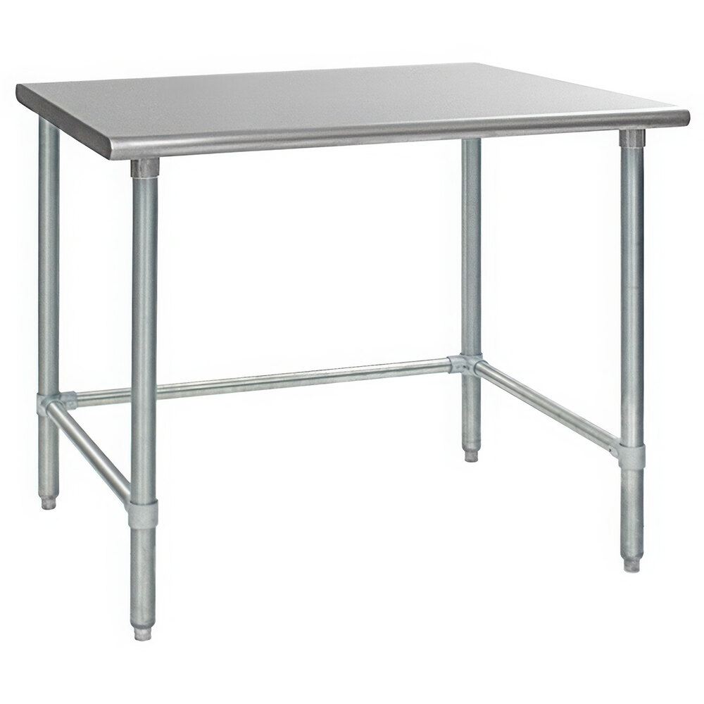 Eagle Group T2460STEB 24" x 60" Open Base Stainless Steel Commercial Work Table