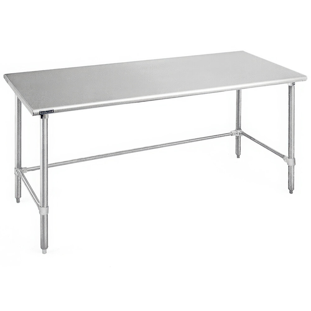 Eagle Group T2472GTEB 24" x 72" Open Base Stainless Steel Commercial Work Table