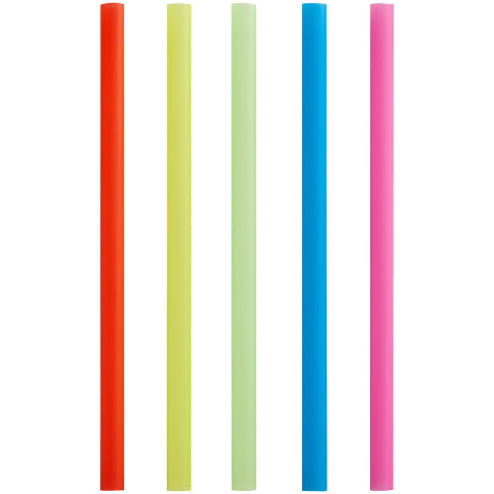 Choice 8 1/2" Colossal Neon Unwrapped Straw  - 500/Box