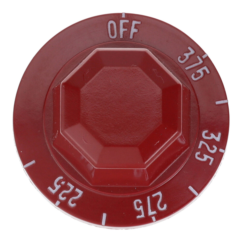 AllPoints 221183 2" Red Fryer Thermostat Knob (Off, 225-375)