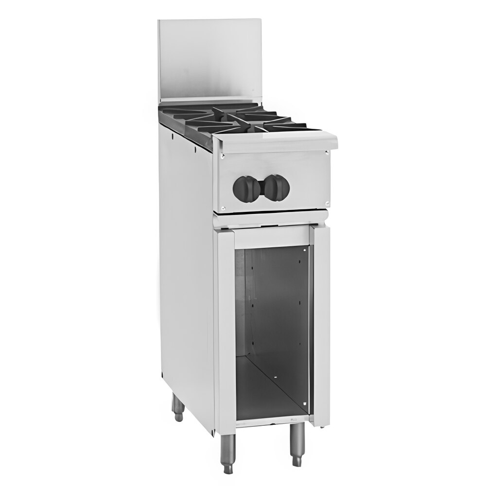 Wolf by Vulcan C12-2BN Challenger XL Series Natural Gas 12" Range with 2 Burners and Cabinet Base - 60,000 BTU