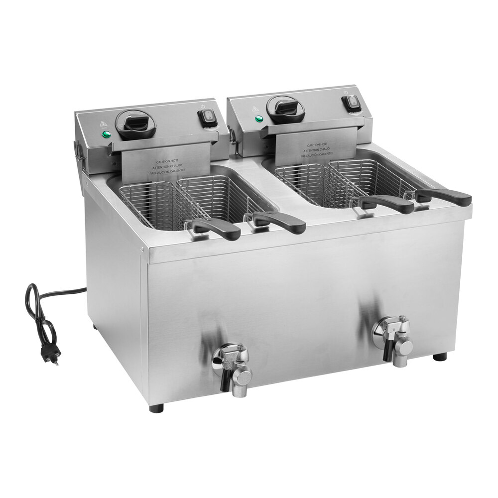 Vollrath CF4-3600DUAL 30 lb. Commercial Countertop Deep Fryer - 208-240V