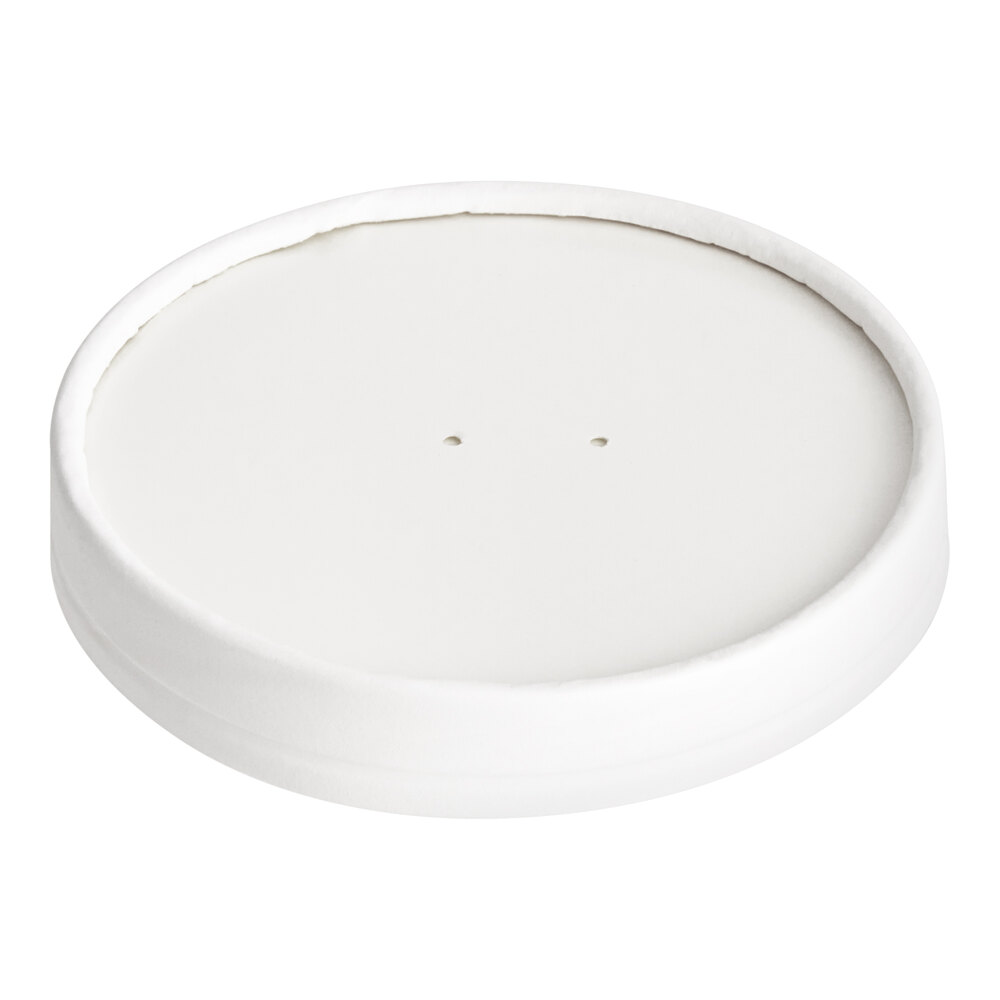 Inno-Pak To Go Fresh 32 oz. White Poly-Coated Paper Food Cup Vented Lid - 500/Case