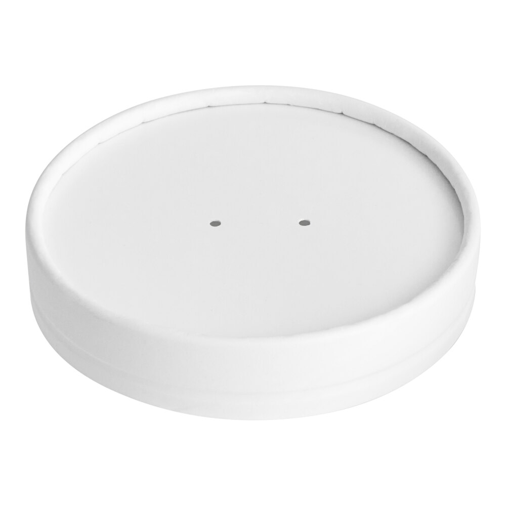 Inno-Pak To Go Fresh 8-16 oz. White Poly-Coated Paper Food Cup Vented Lid - 500/Case