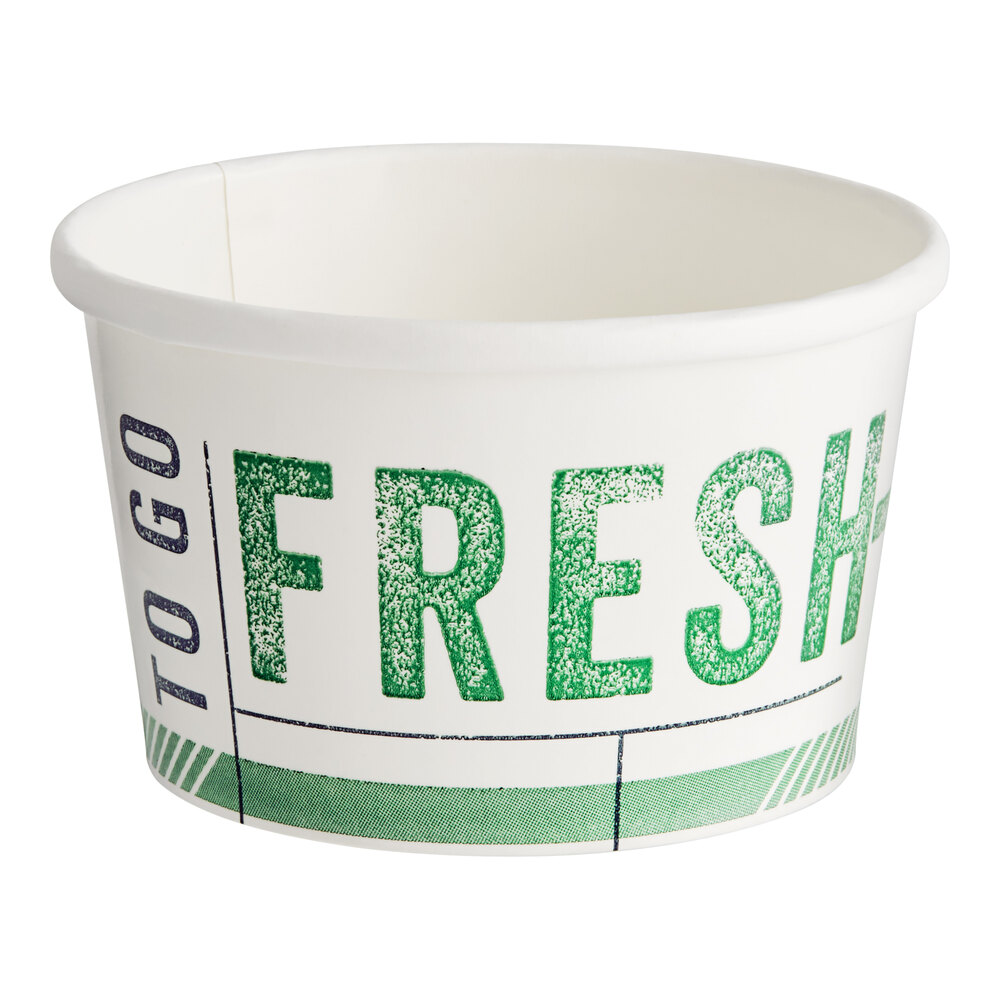Inno-Pak To Go Fresh 8 oz. Poly-Coated Paper Food Cup - 500/Case