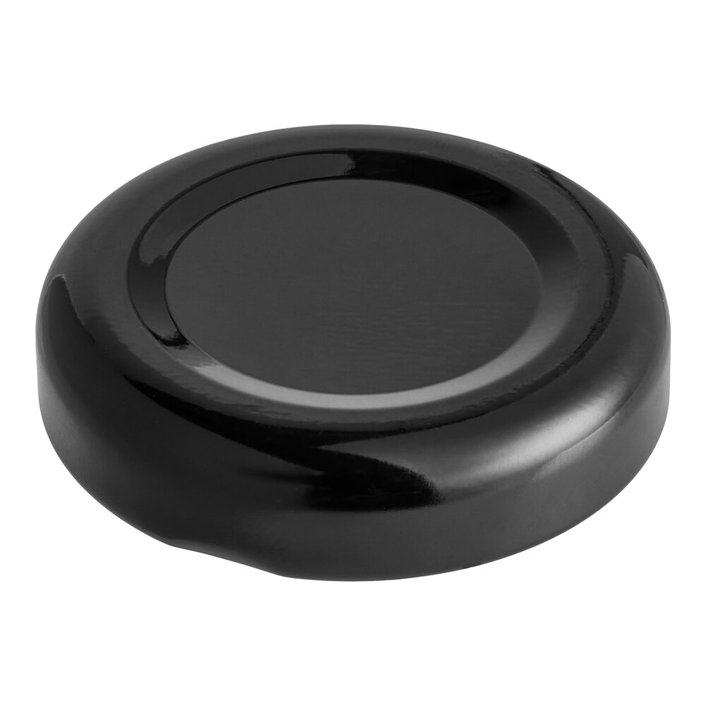 38 Lug Black Metal Lid with Plastisol Liner - 3,600/Case