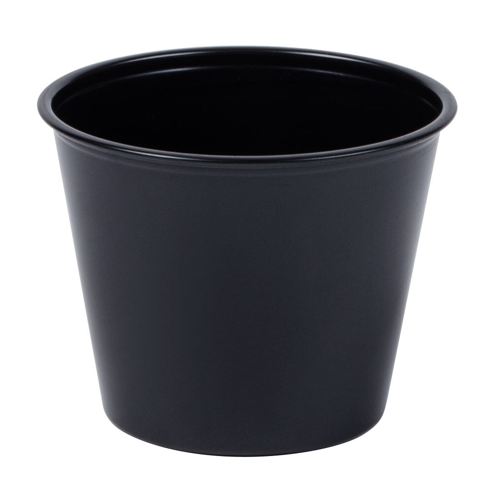 Solo P550BLK 5.5 oz. Black Polystyrene Souffle / Portion Cup - 2,500/Case
