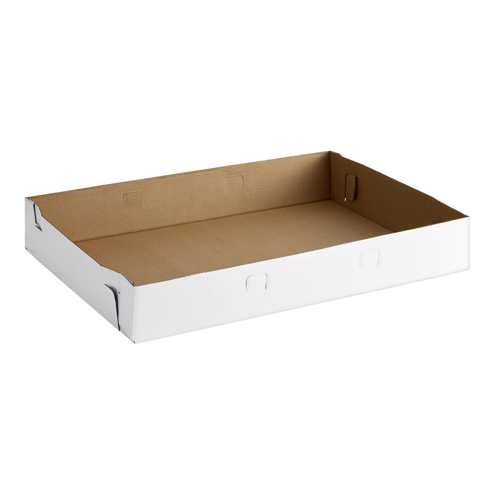 Inno-Pak 26" x 18" x 4" White / Kraft Cake Tray / Bakery Box - 50/Case
