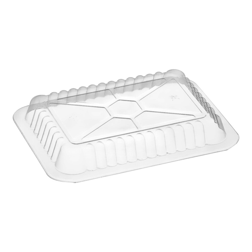 Choice Oblong Clear Plastic Dome Lid for 1.5 lb. Deep Foil Take-Out Container - 500/Case