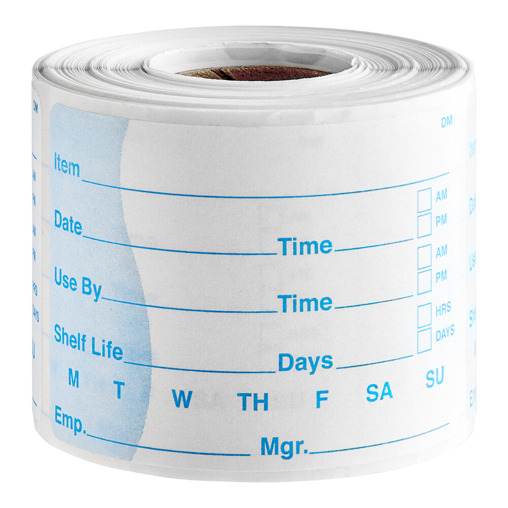 DayMark 113390 DissolveMark® 2" x 3" Dissolvable Food Rotation Label - 250/Roll