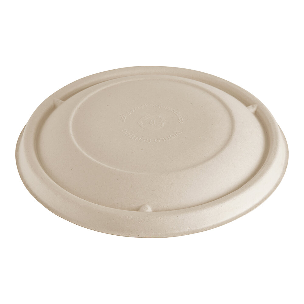 World Centric Compostable Fiber Lid for 16-32 oz. Fiber Take-Out Bowls - 500/Case