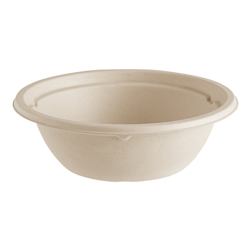 World Centric 24 oz. Compostable Fiber Take-Out Bowl with LeafPlus - 500/Case