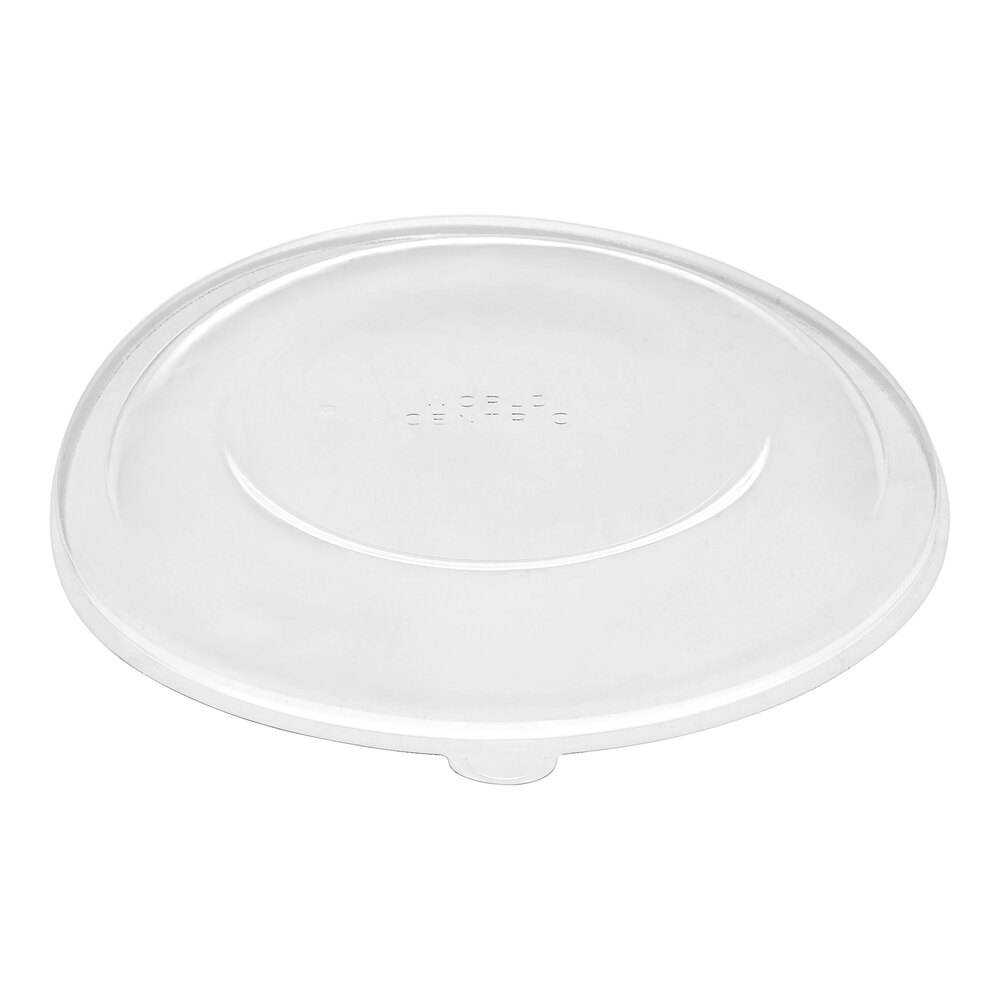 World Centric Compostable Clear PLA Lid for 36-64 oz. Fiber Take-Out Bowls - 300/Case