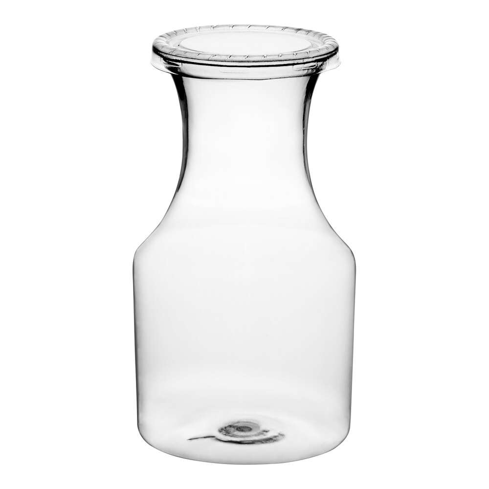 Visions 7.5 oz. Clear Disposable Plastic Carafe with Lid - 60/Case