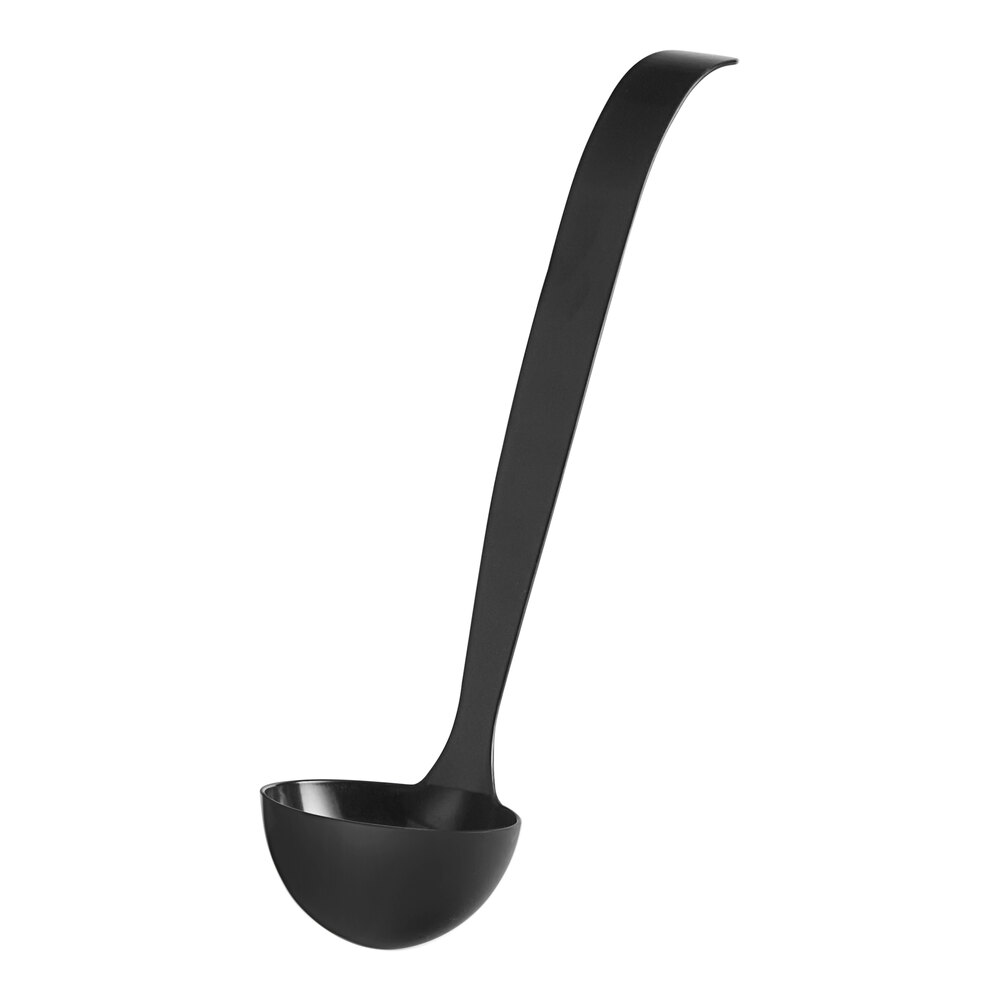 Visions 3 oz. Black Disposable Plastic Ladle - 48/Case