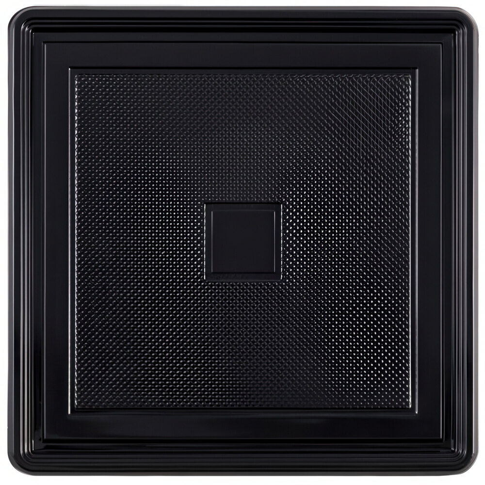 Welcome Home Brands 9 7/16" Black Square Plastic Medoro Tray - 120/Case