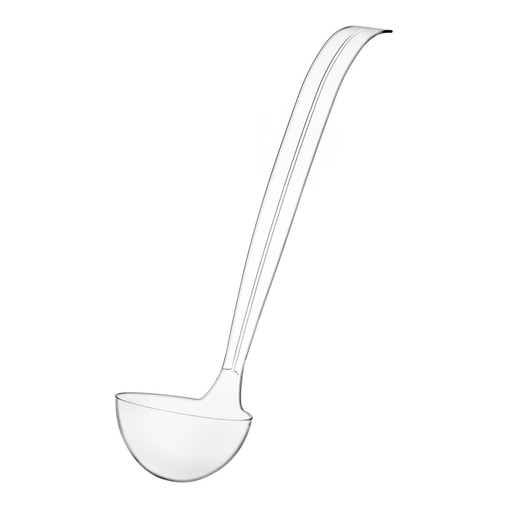 Visions 3 oz. Clear Disposable Plastic Ladle - 48/Case