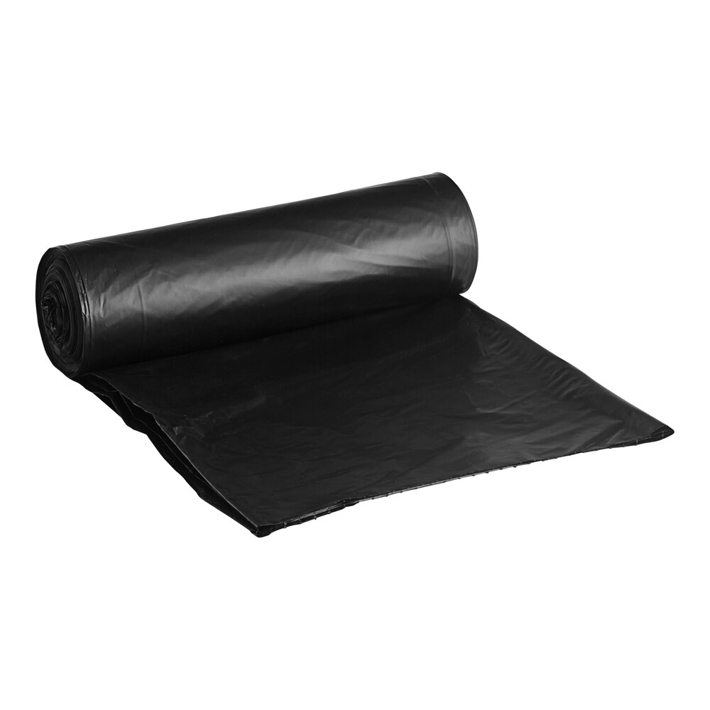 Lavex Hercules 56 Gallon 1.8 Mil 43" x 48" Low-Density Heavy-Duty Black Can Liner / Trash Bag - 100/Case
