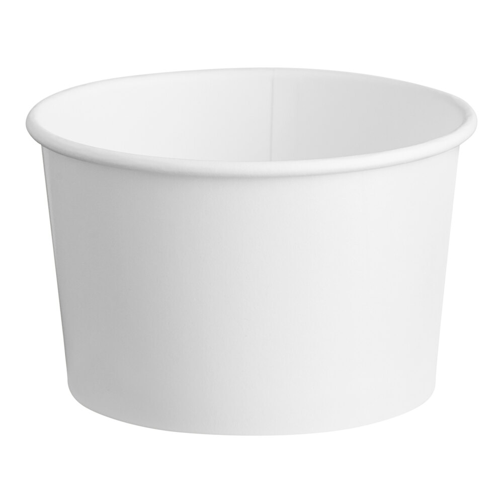 Choice 8 oz. White Double Poly-Coated Paper Food Cup - 1,000/Case