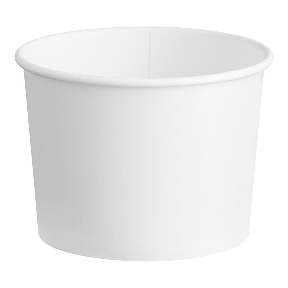 Choice 12 oz. White Double Poly-Coated Paper Food Cup - 1,000/Case