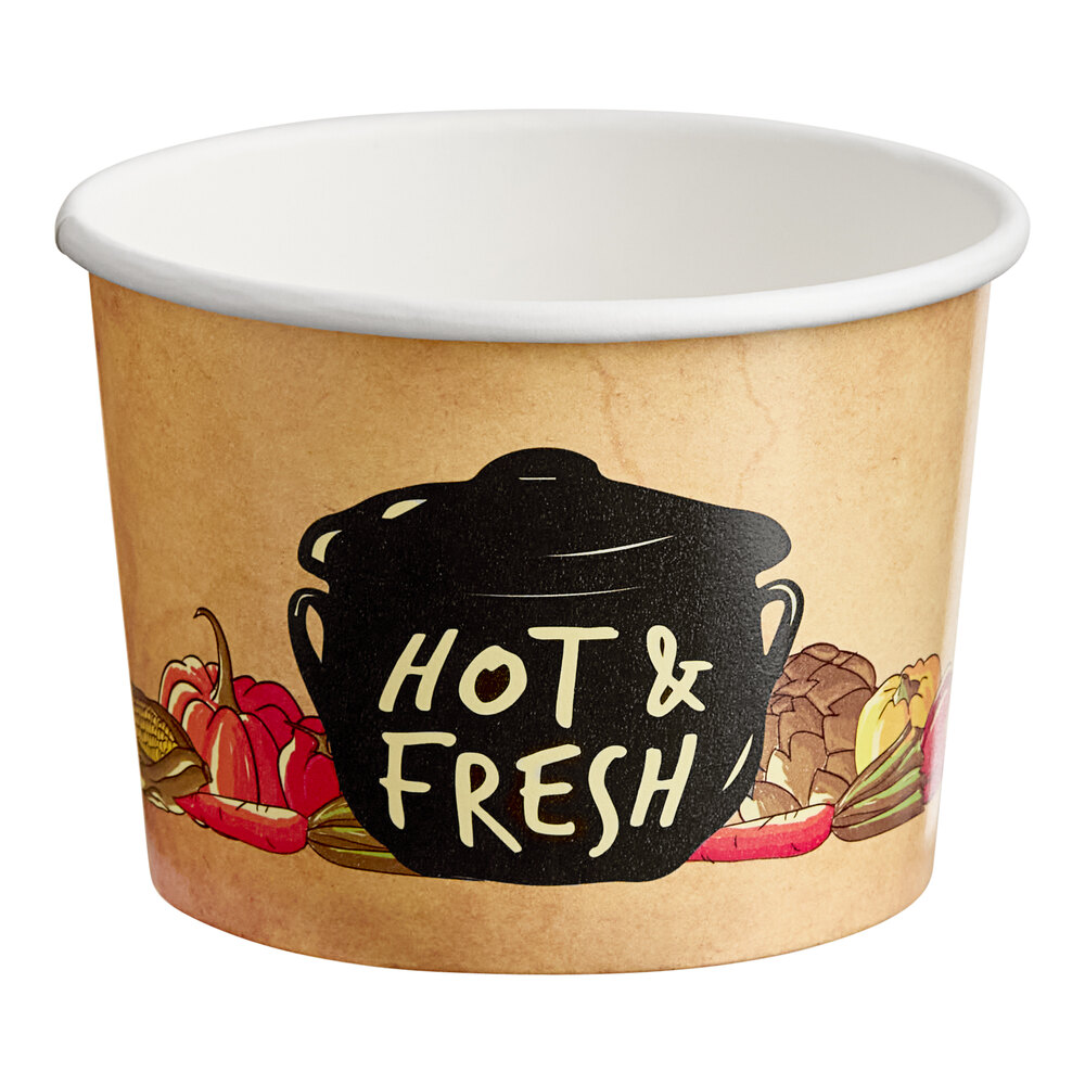 Choice 12 oz. Medley Double Poly-Coated Paper Soup / Hot Food Cup - 1,000/Case