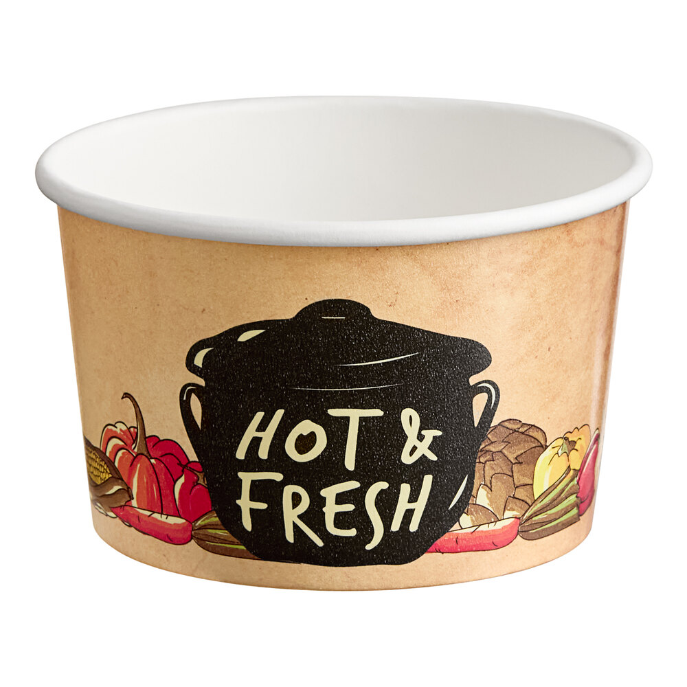 Choice 8 oz. Medley Double Poly-Coated Paper Soup / Hot Food Cup - 1,000/Case