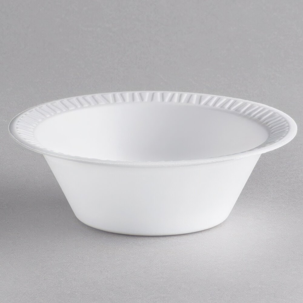 Dart 12BWWCR Concorde 10-12 oz. White Non-Laminated Round Foam Bowl - 125/Pack