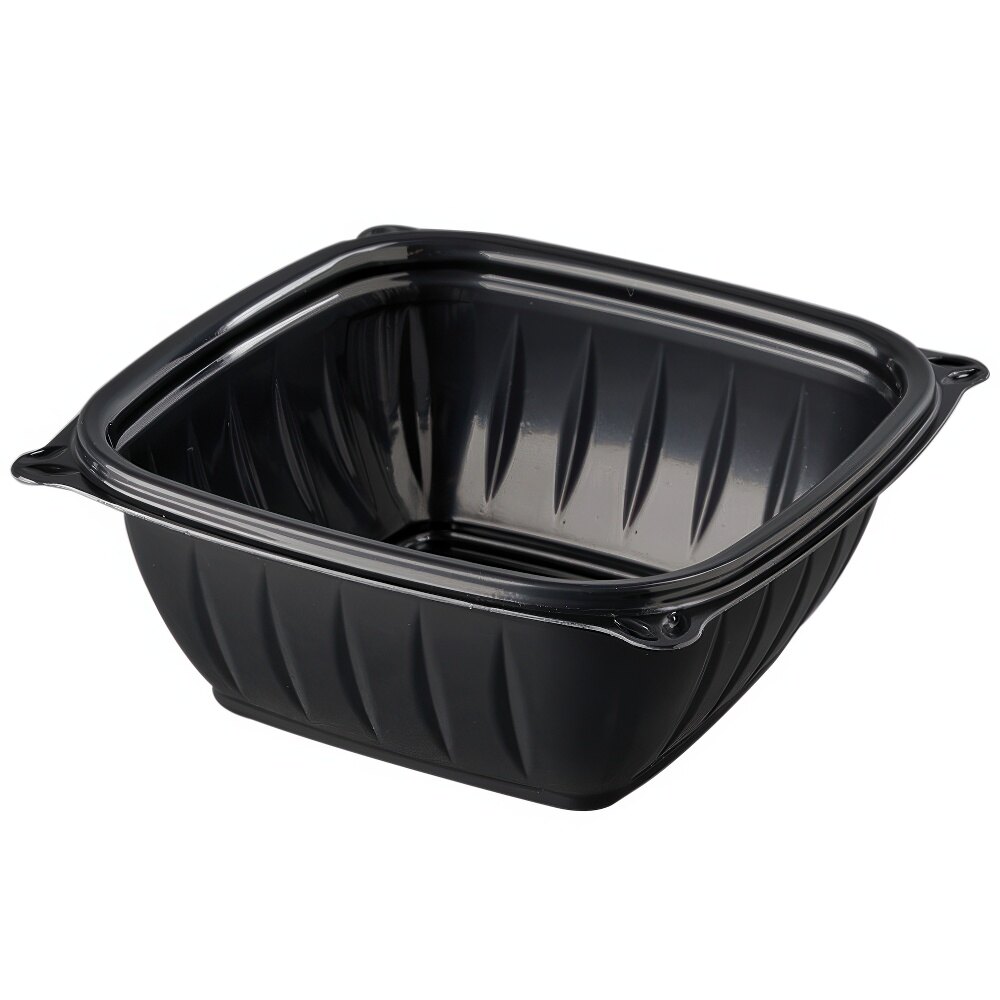 Dart B12SB PresentaBowls Pro 12 oz. Black Square Plastic Bowl - 504/Case