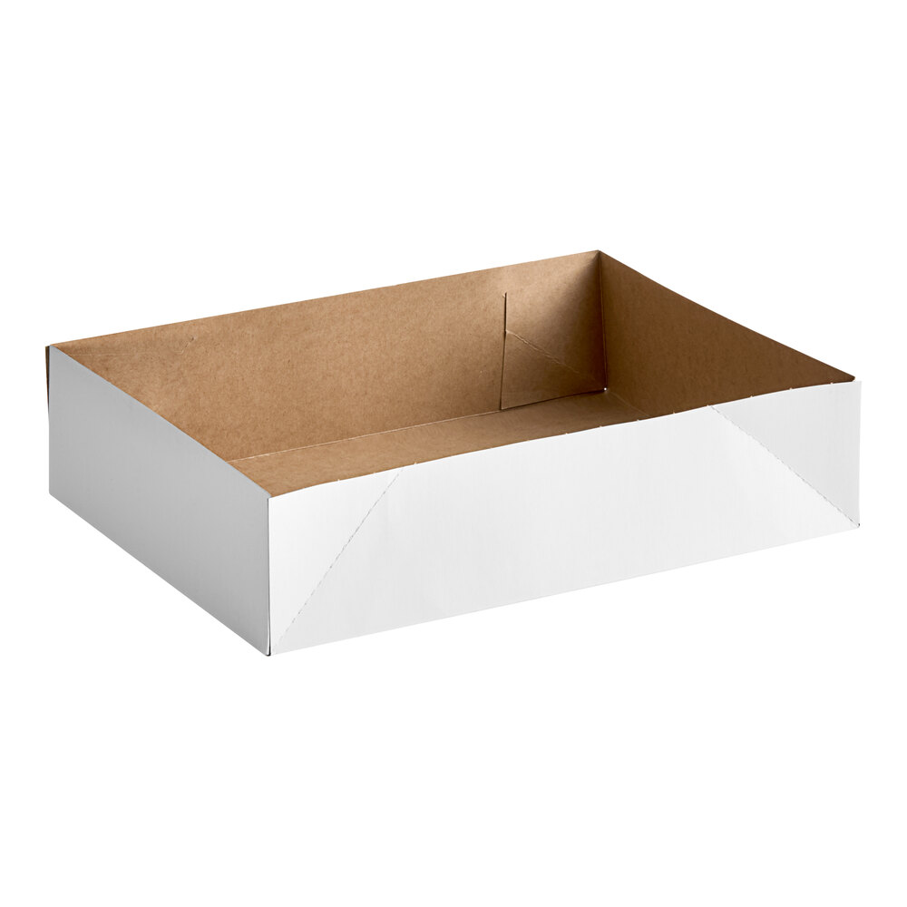 16" x 12" x 3 3/4" Auto-Popup White U-Type Donut Tray - 150/Case