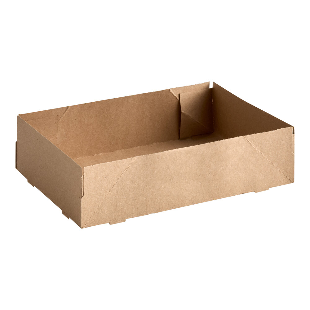 10" x 6 3/4" x 2 1/2" Auto-Popup Kraft U-Type Carrying Tray - 250/Case