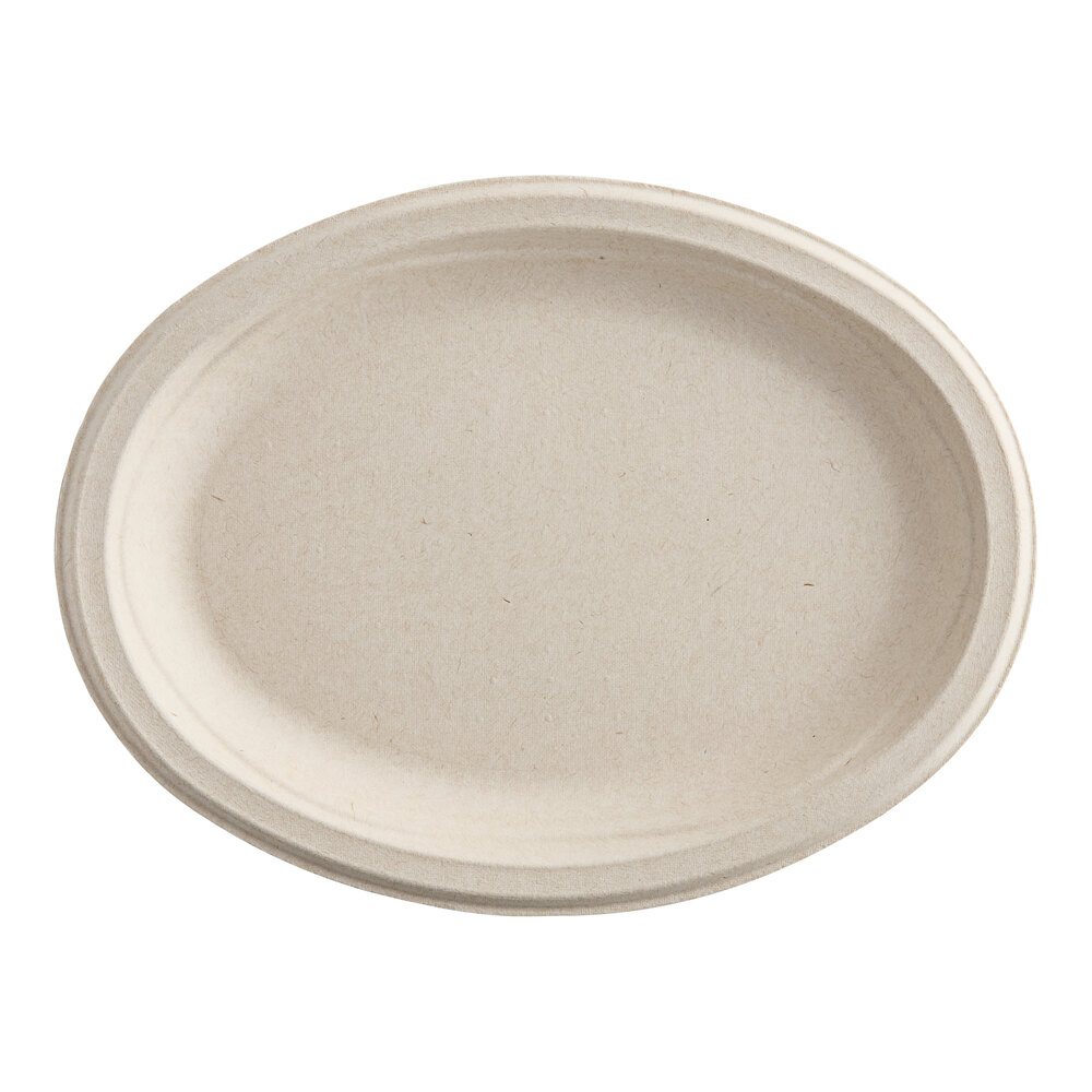Dart 10" Oval Fiber Platter - 500/Case