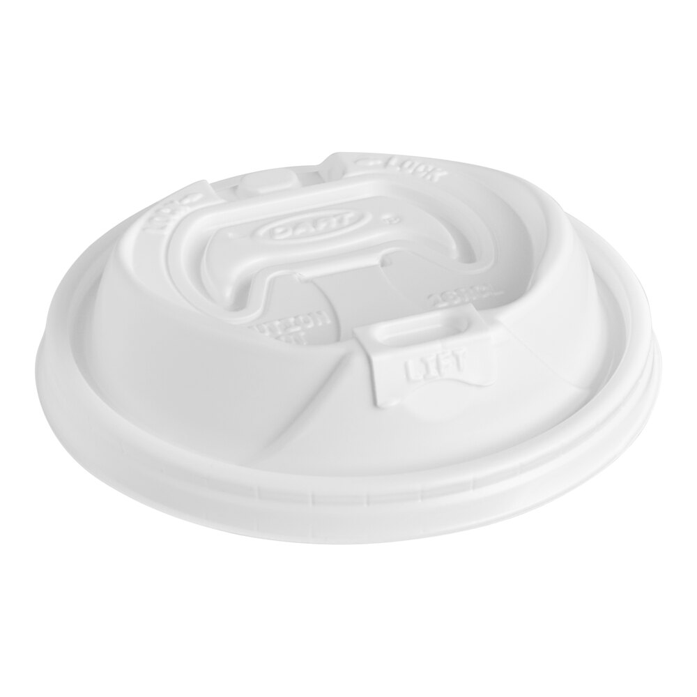 Dart 16RCL Optima White Travel Lid with Reclosable Tab - 1,000/Case