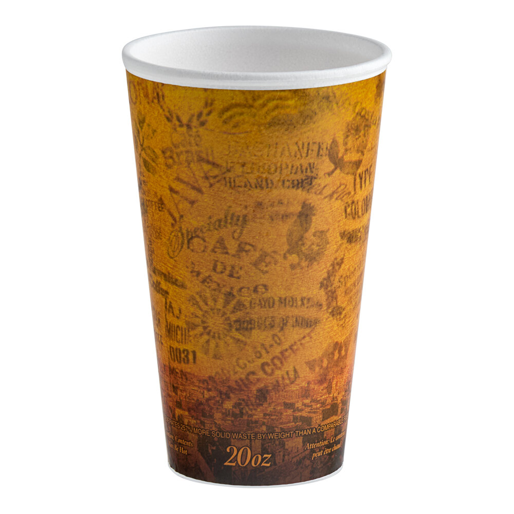 Dart 20U16ESC 20 oz. Fusion Escape Customizable Foam Hot Cup - 500/Case