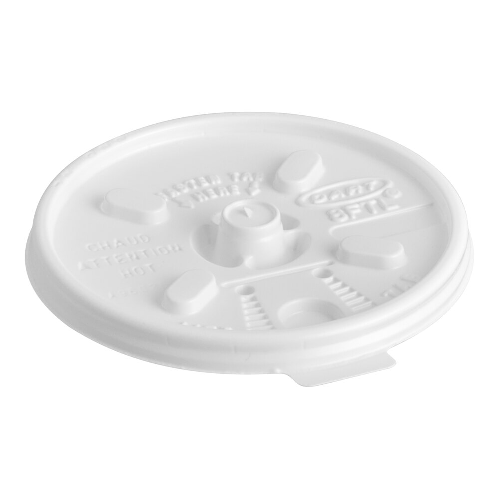 Dart 8FTL White Lift'n'Lock Lid - 100/Pack