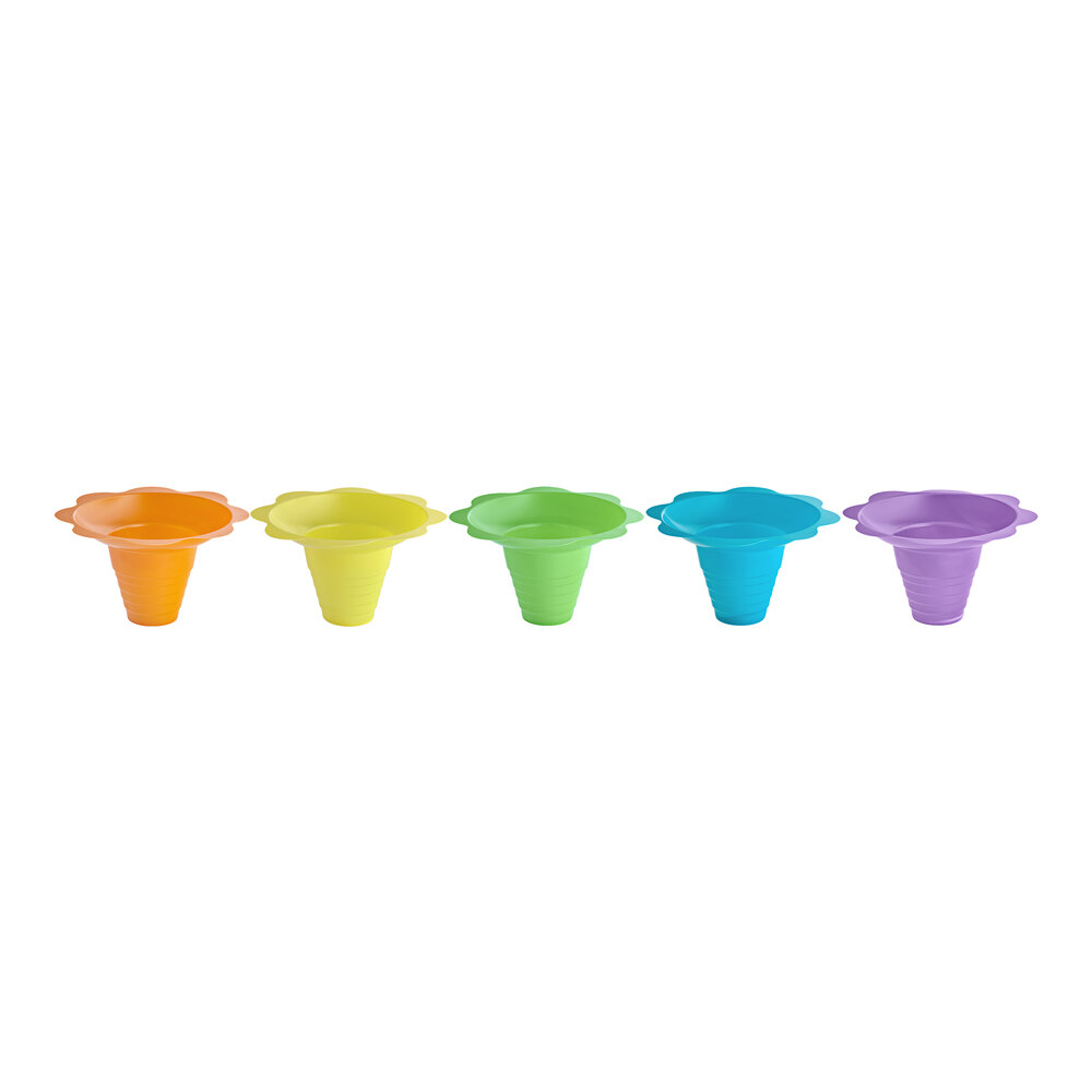 8 oz. Assorted Color Flower-Shaped Sno-Cone Cup - 600/Case