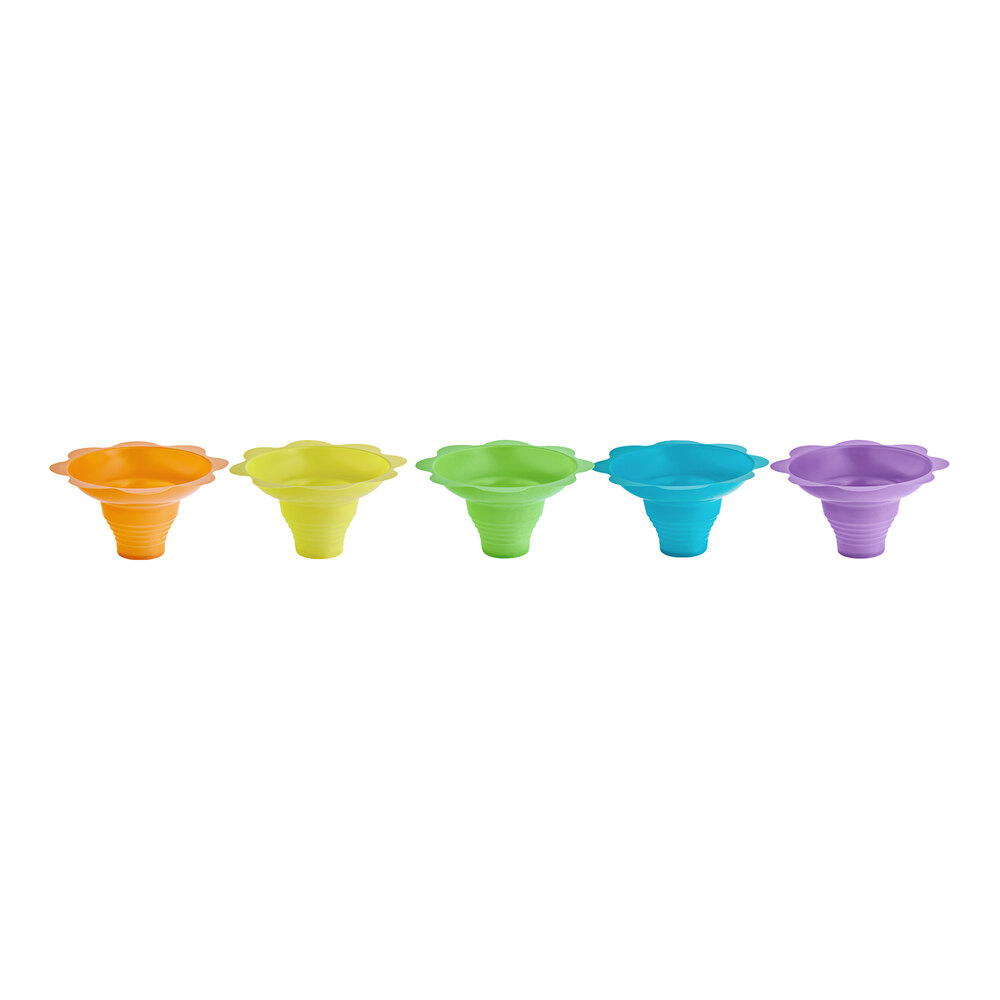 4 oz. Assorted Color Flower-Shaped Sno-Cone Cup - 600/Case